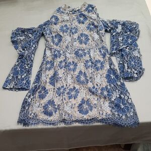 VENUS Kids Dress with Blue Floral Lace - Size M